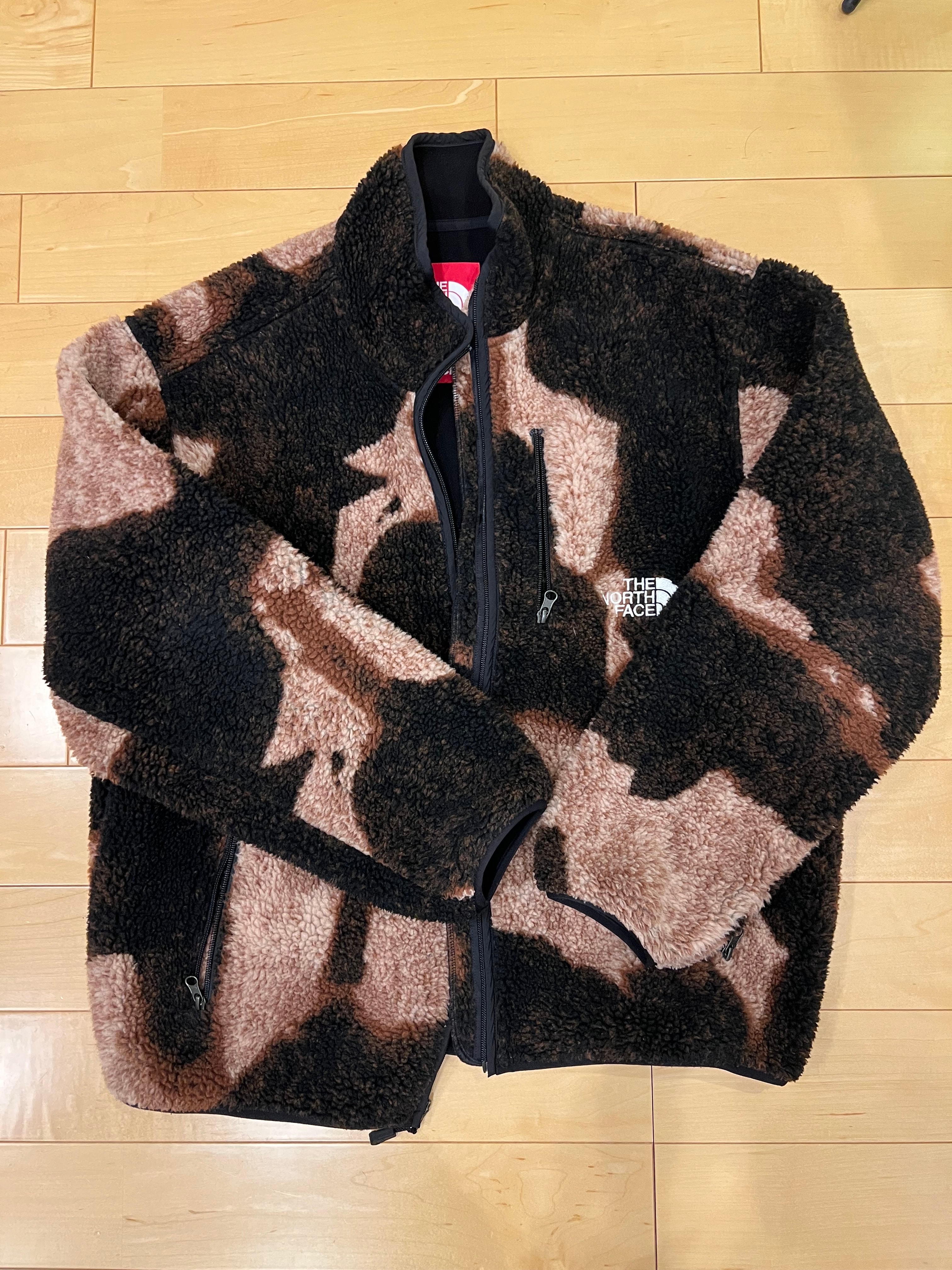 Supreme x The North Face Bleached Denim Print Fleece Jacket "Black"