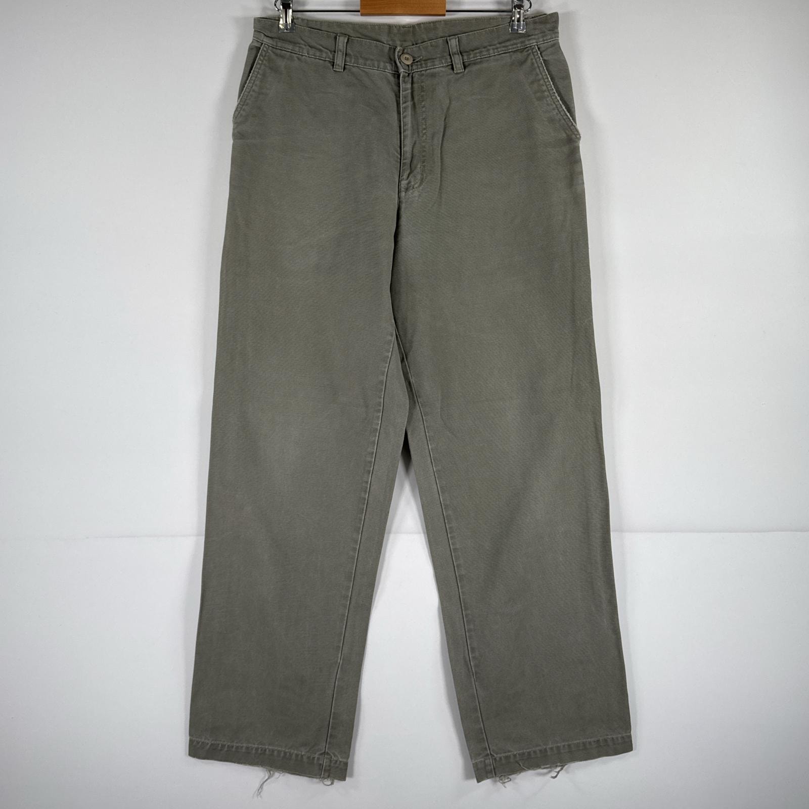 古着 パタゴニア patagonia ダック パンツ アウトドア ワークパンツ ストレート ワンポイント w33 カーキ メンズ