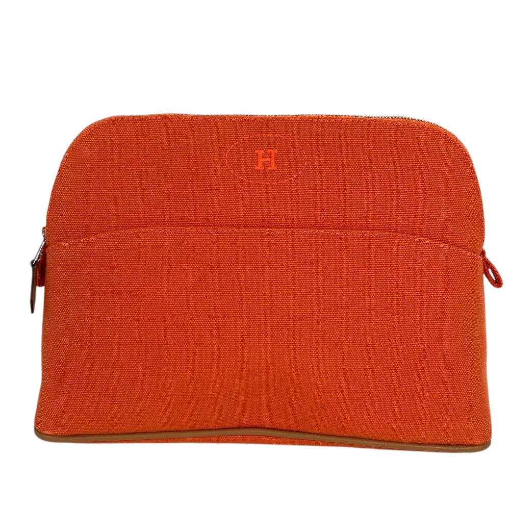 エルメス HERMES ボリードポーチMM ボリードポーチ MM H104774M 小物入れ メイクポーチ 化粧ポーチ ポーチ コットン オランジュ フー オレンジ 未使用