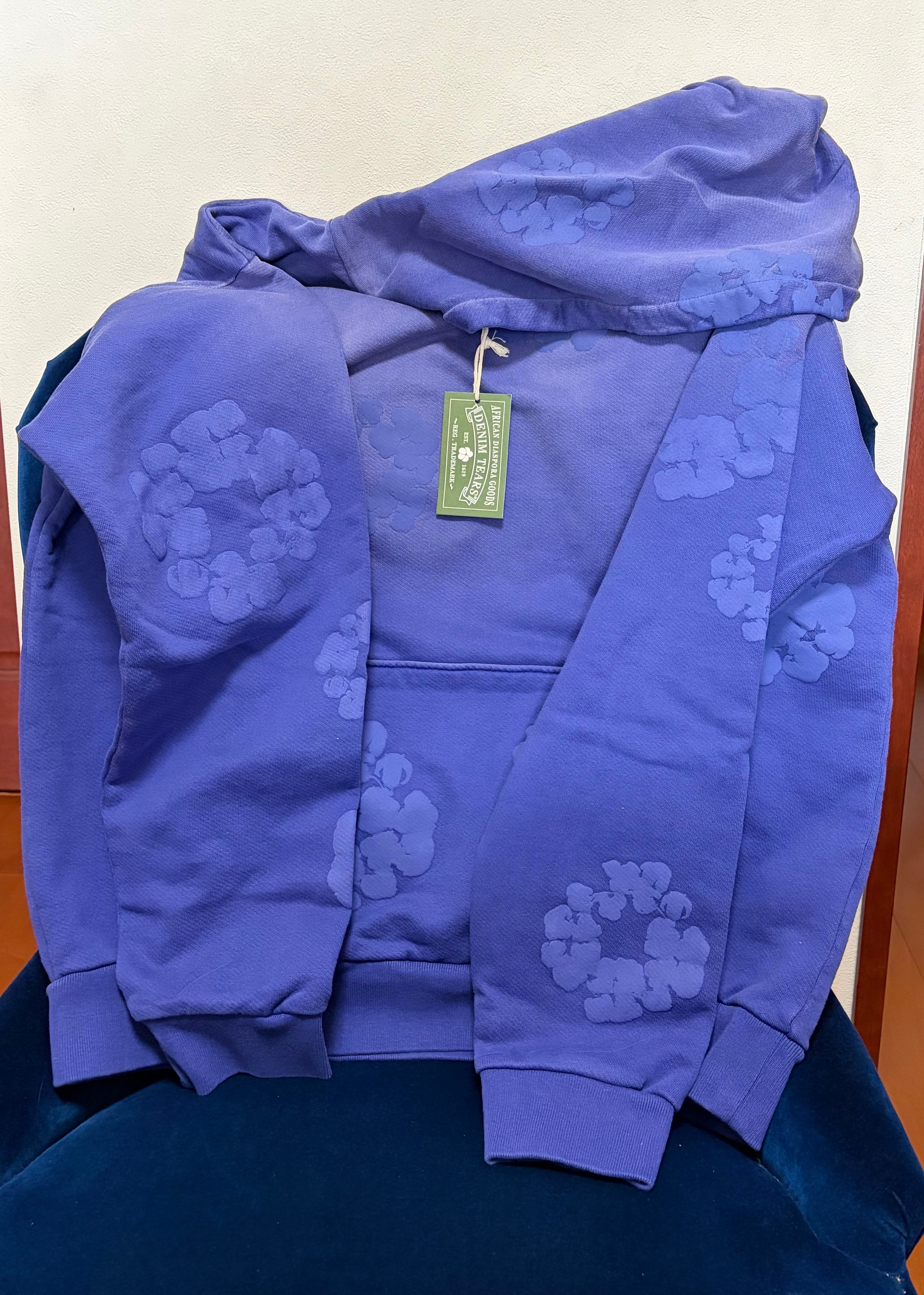 DENIM TEARS Mono Cotton Wreath Hoodie "Washed Blue"