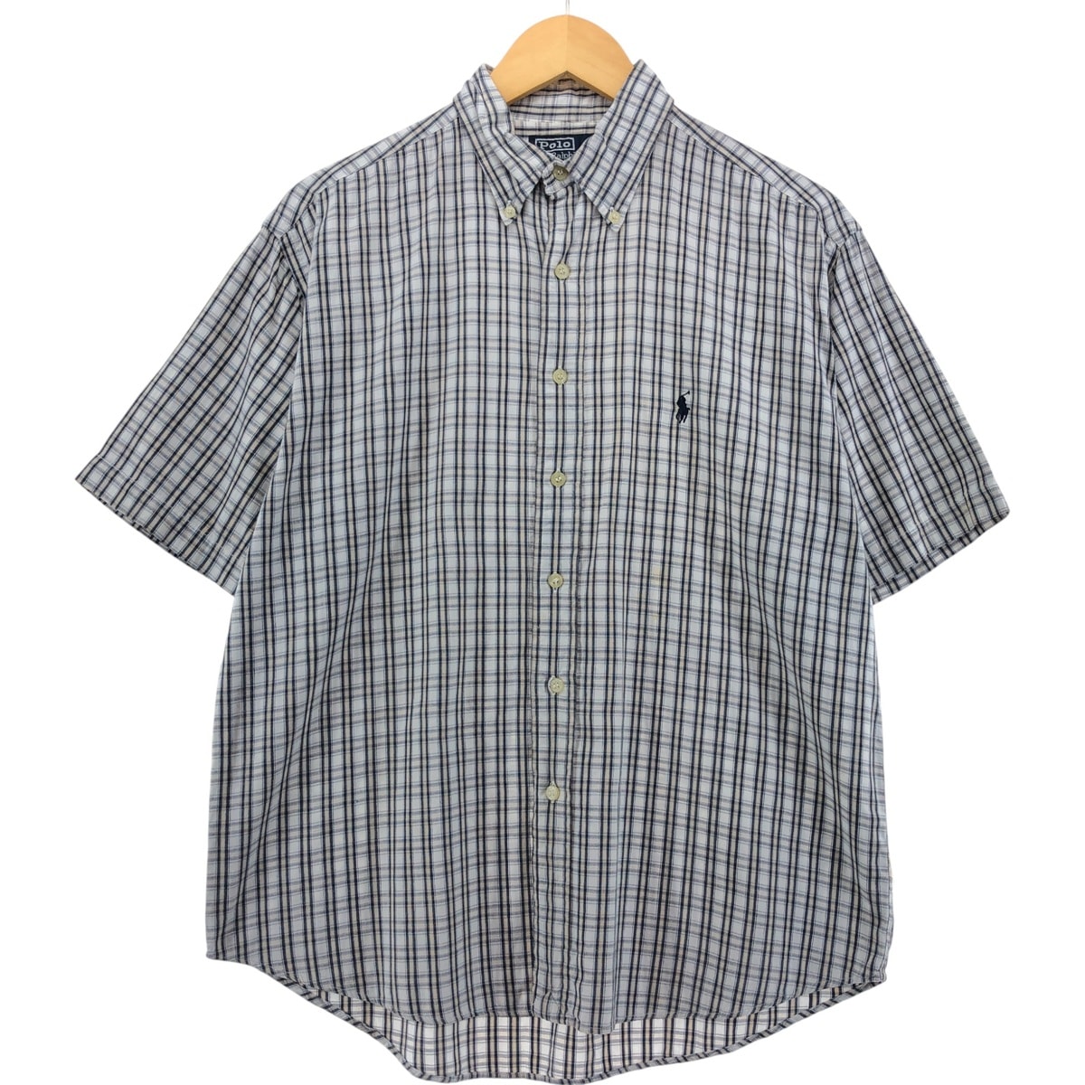 古着 ラルフローレン Ralph Lauren POLO by Ralph Lauren BLAKE 半袖 ボタンダウン チェックシャツ メンズM相当/eaa553908