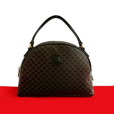 CELINE セリーヌ マカダム ブラゾン トリオンフ 柄 レザー PVC ハンドバッグ ブラック
39867