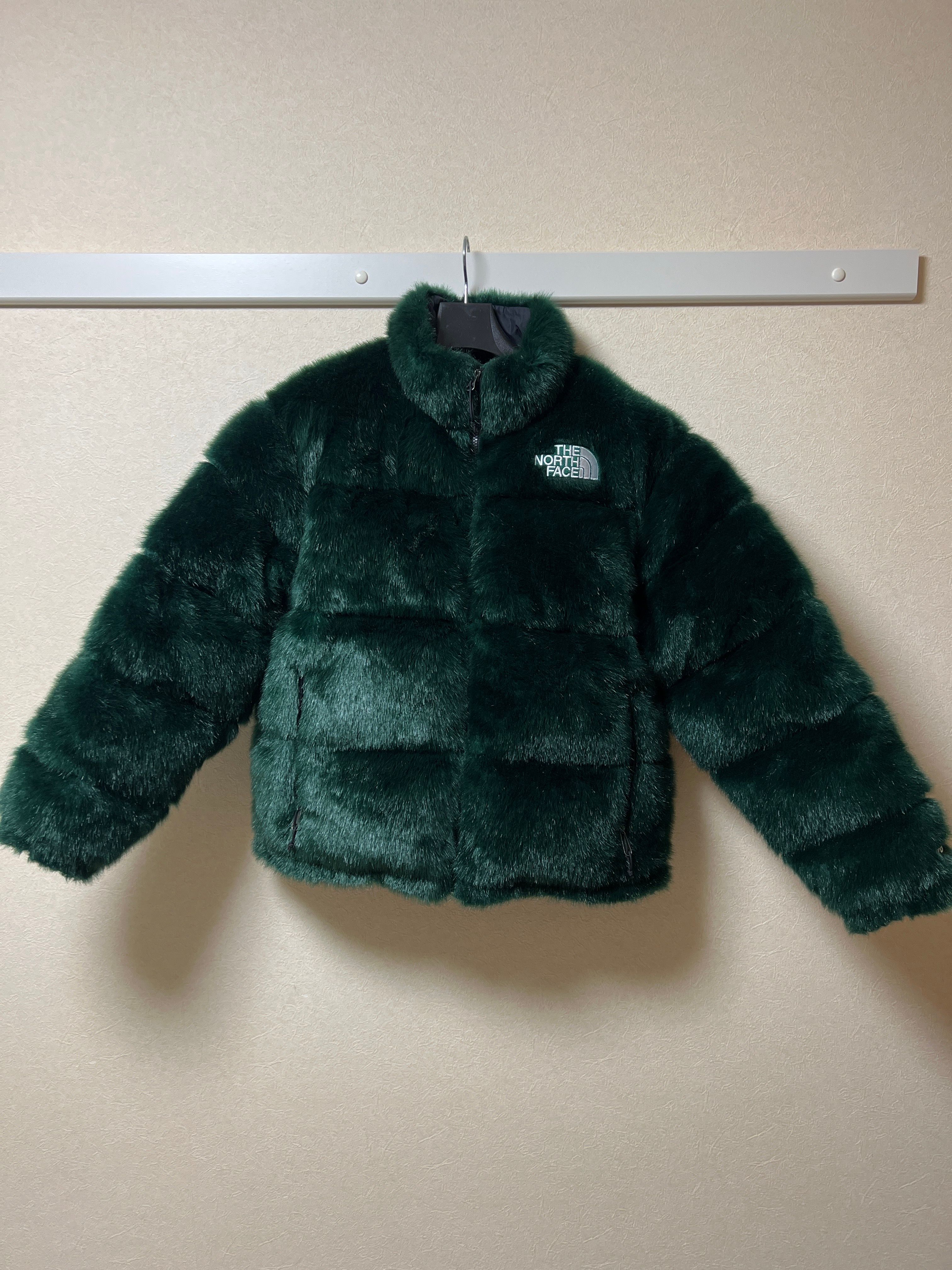 Supreme x The North Face Faux Fur Nuptse Jacket "Green"