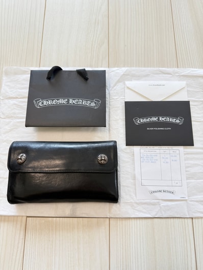 付属品完備/値下げ交渉可能 / 正規品!CHROME HEARTS クロムハーツ ウェーブ WAVE ウォレット 財布