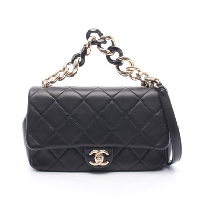 シャネル CHANEL マトラッセ ショルダーバッグ バッグ ラムスキン(羊革) レディース ブラック系 【中古】