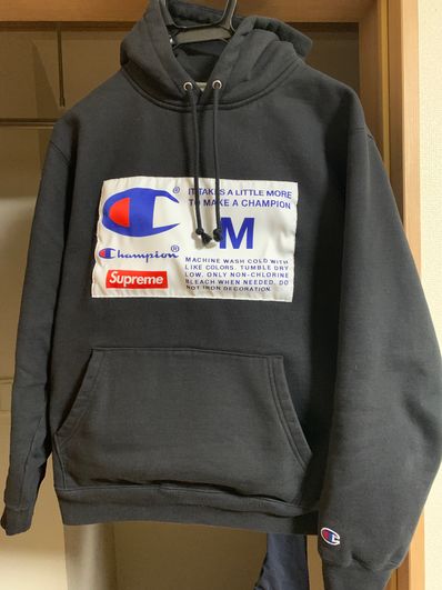 Supreme / Champion® Label Hooded Sweatshirt "Black"