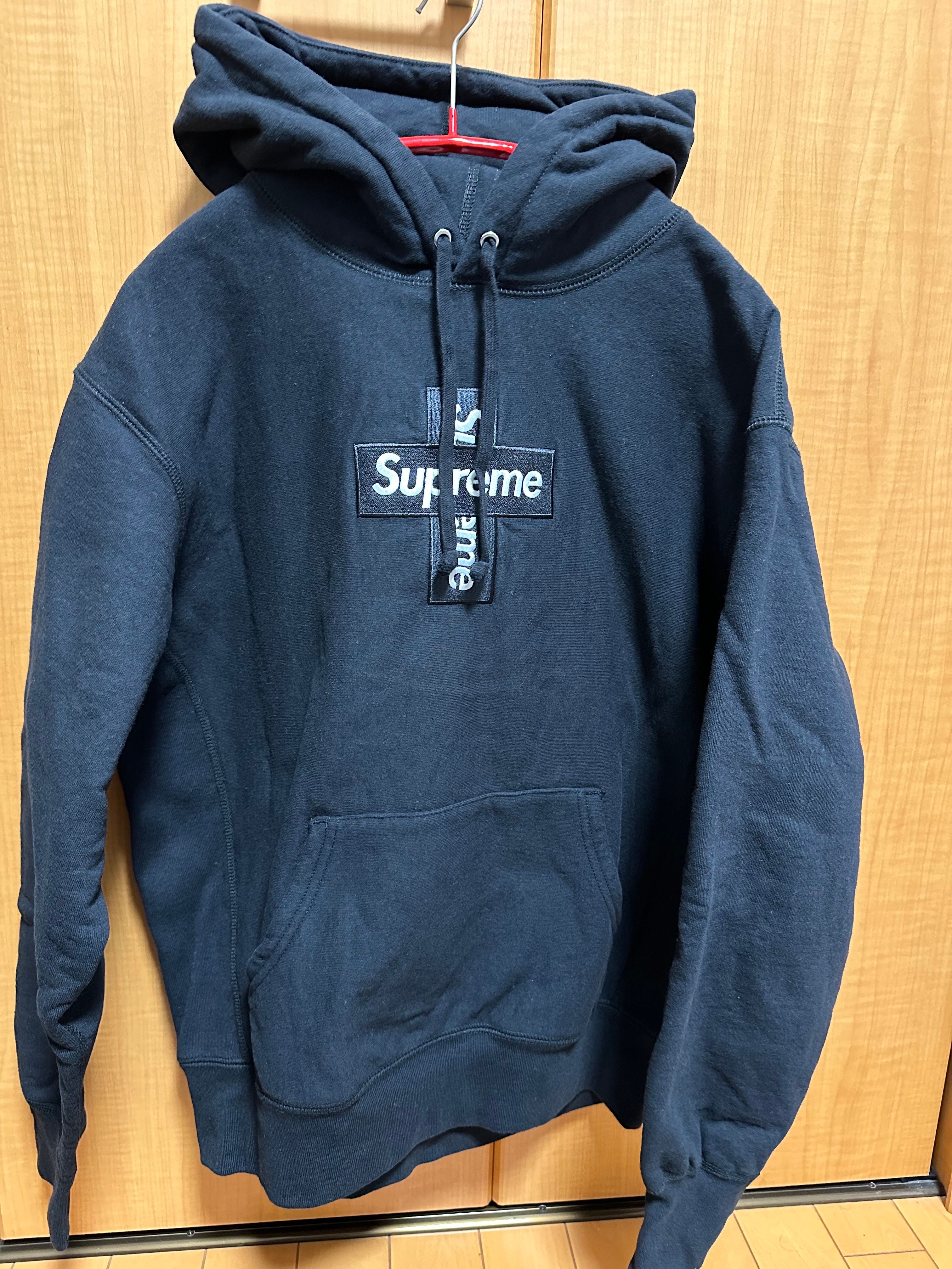 Supreme Cross Box Logo Hooded Sweatshirt "Black"