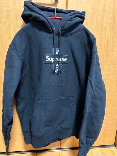 Supreme Cross Box Logo Hooded Sweatshirt "Black"