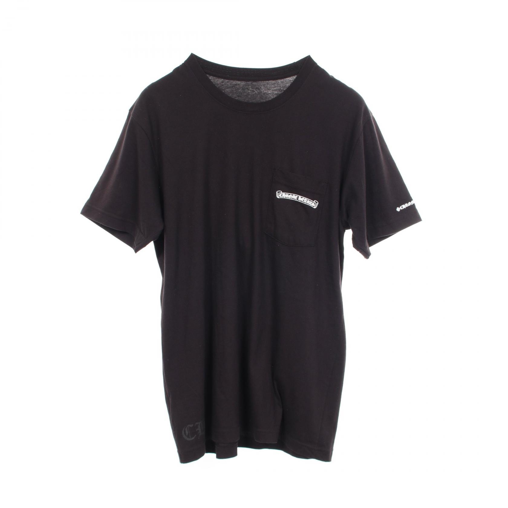 クロムハーツ CHROME HEARTS スクロールラベル 半袖Tシャツ 衣料品 トップス コットン メンズ ブラック系 【中古】