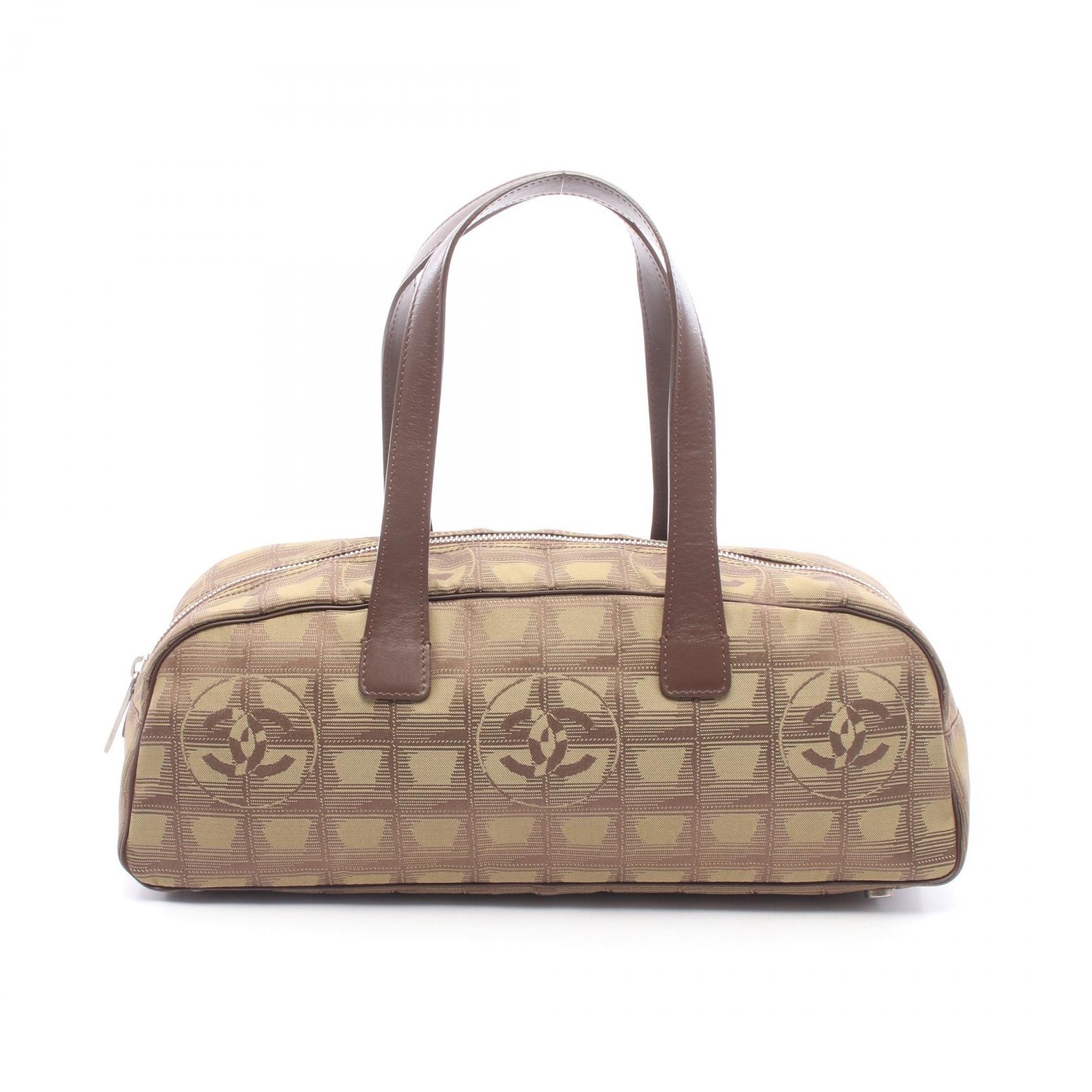 シャネル CHANEL ニュートラベルライン ハンドバッグ バッグ レザー ナイロンキャンバス レディース カーキ系 / ブラウン系 【中古】