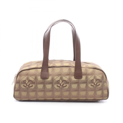 シャネル CHANEL ニュートラベルライン ハンドバッグ バッグ レザー ナイロンキャンバス レディース カーキ系 / ブラウン系 【中古】