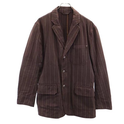 Paul Smith JEANS ポールスミスジーンズ ストライプ柄 テーラードジャケット L ブラウン