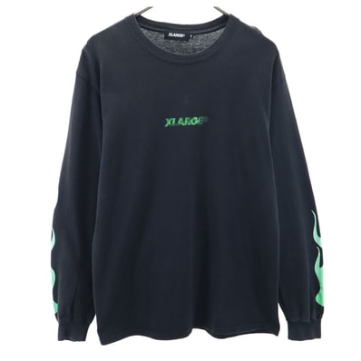 XLARGE エクストララージ プリント 長袖 トレーナー M ブラック