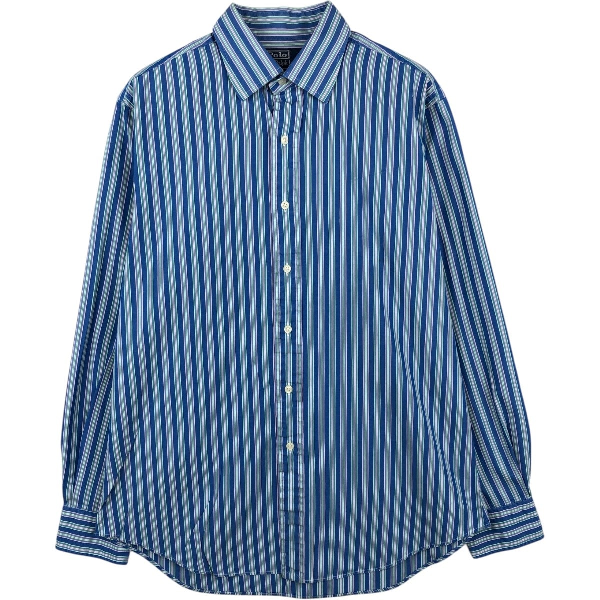 古着 ラルフローレン Ralph Lauren POLO by Ralph Lauren CURHAM CLASSIC FIT マルチストライプ 長袖 コットンストライプシャツ メンズM相当/eaa666372