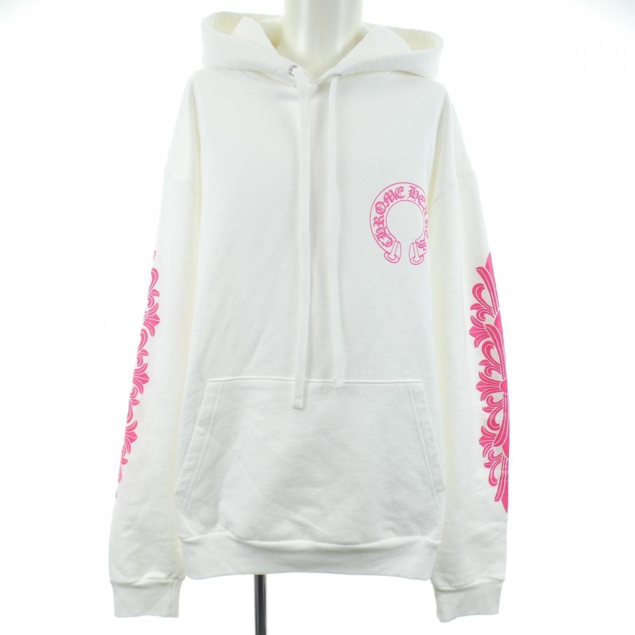 Chrome Hearts White Magenta Horseshoe Hoodie "White/Pink"