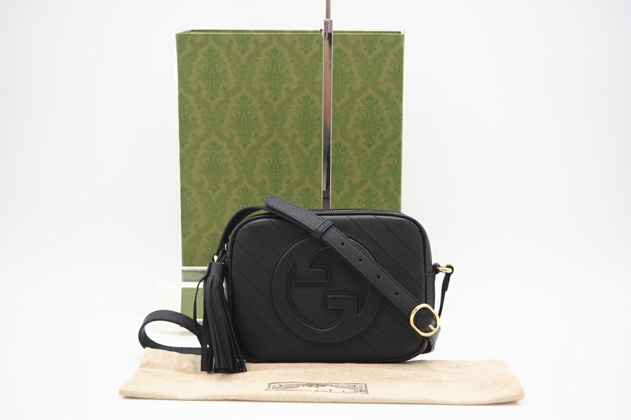 極美品 GUCCI グッチ ブロンディ スモール ショルダー バッグ 742360 ショルダーバッグ ブラック レザー レディース