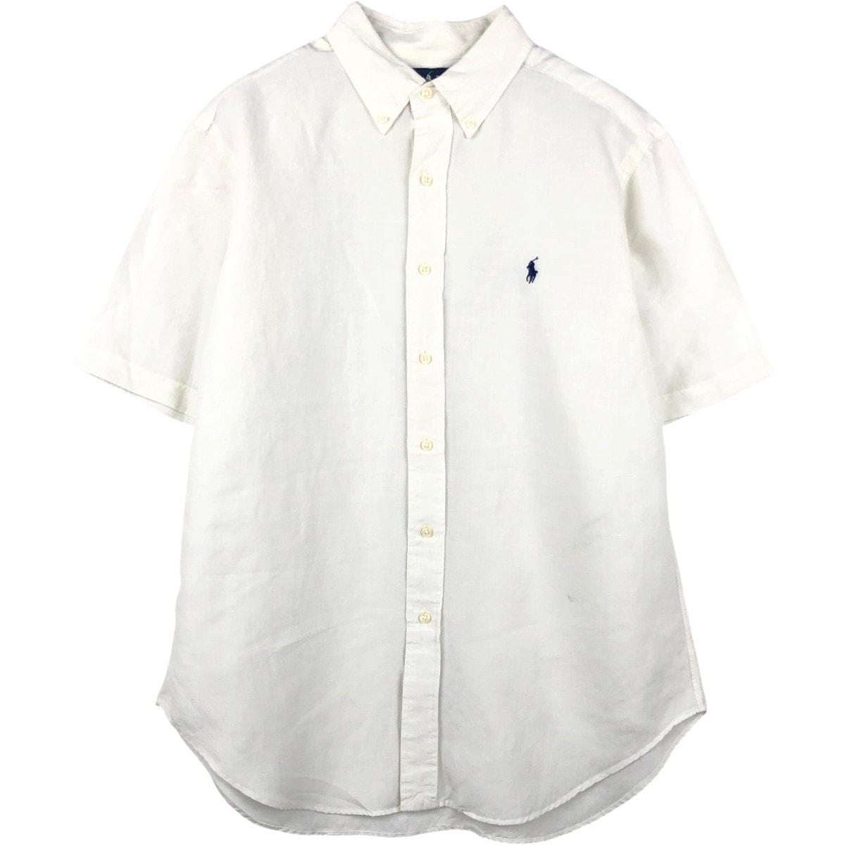 古着 ラルフローレン Ralph Lauren CLASSIC FIT クラシックフィット 半袖 リネン ボタンダウンシャツ メンズL相当/eaa659121