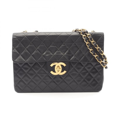 シャネル CHANEL デカマトラッセ34 ショルダーバッグ バッグ ラムスキン(羊革) レディース ブラック系 【中古】