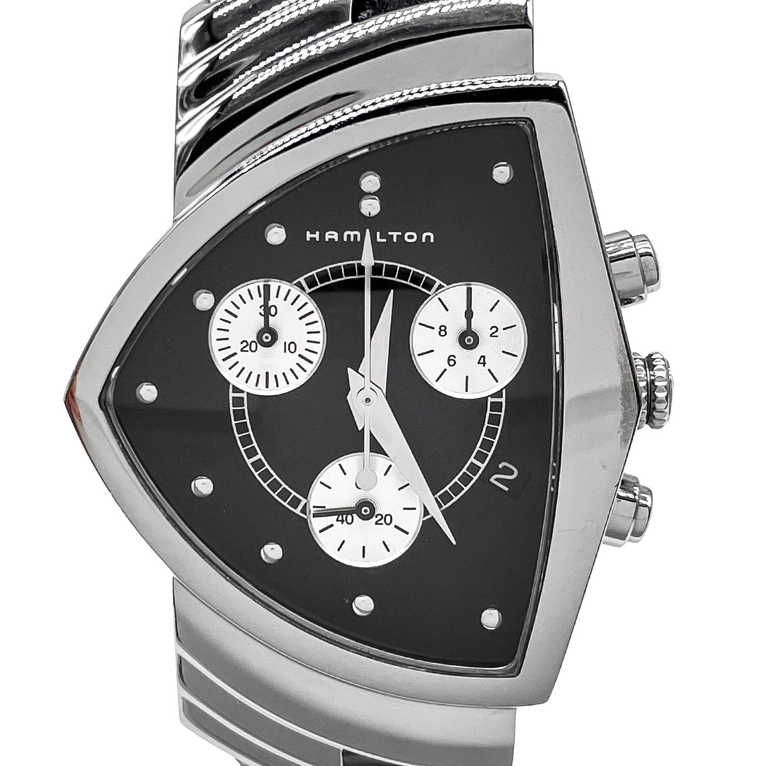 HAMILTON ハミルトン ベンチュラ クロノグラフ 腕時計
H244121 クオーツ ユニセックス
【中古】
