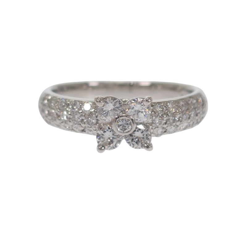 デザインジュエリー リング フラワー Pt900プラチナ【中古】【Aランク】