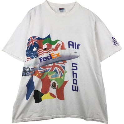 古着 00年代 ヘインズ Hanes HEAVYWEIGHT 国旗柄 FedEx フェデックス アドバタイジングTシャツ メンズXXL相当/eaa645598