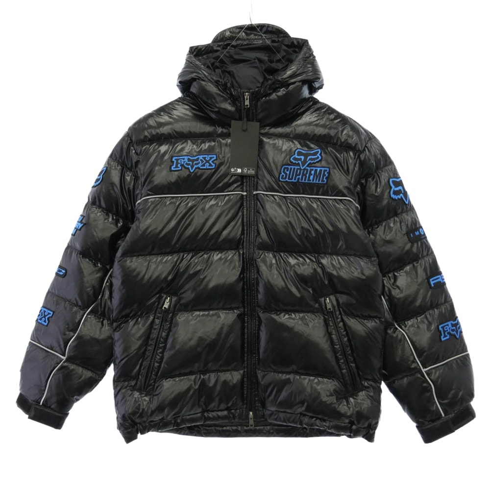 Supreme シュプリーム 25AW x Fox Racing フォックスレーシング Shiny Down Puffer Jacket シャイニー ダウン パファー ジャケット ブラック系 S【極上美品】【中古】