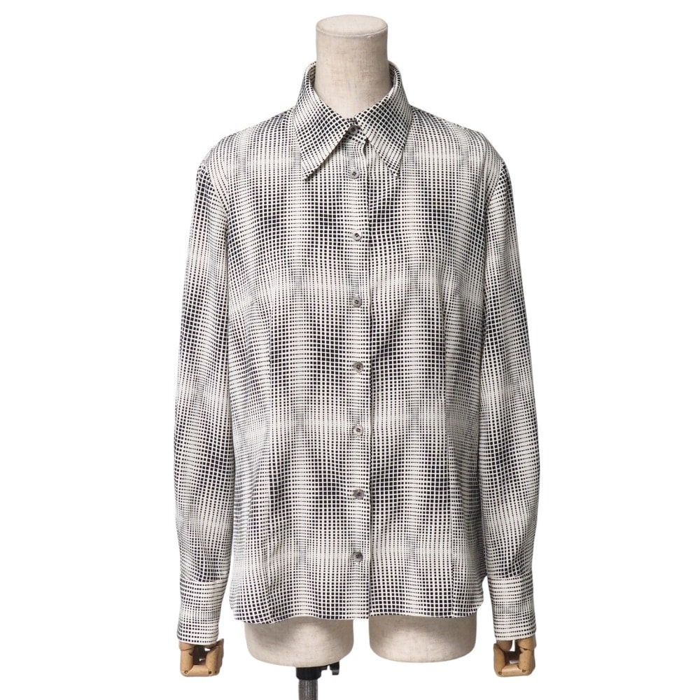 ■美品■BURBERRY バーバリー 長袖シャツ サイズ40 総柄 ブラウス ブランド古着【中古】20251021/RA6210