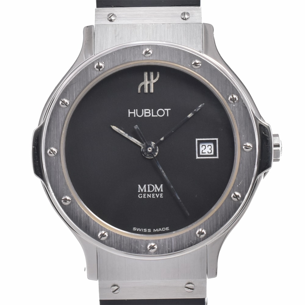 ウブロ HUBLOT 1391.100.1 MDM クラシック デイト ブラック クォーツ レディース 腕時計 R#148831