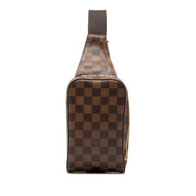 ルイ ヴィトン ダミエ ジェロニモス 旧型 ボディバッグ ウエストバッグ N51994 ブラウン PVC レザー メンズ LOUIS VUITTON 【中古】