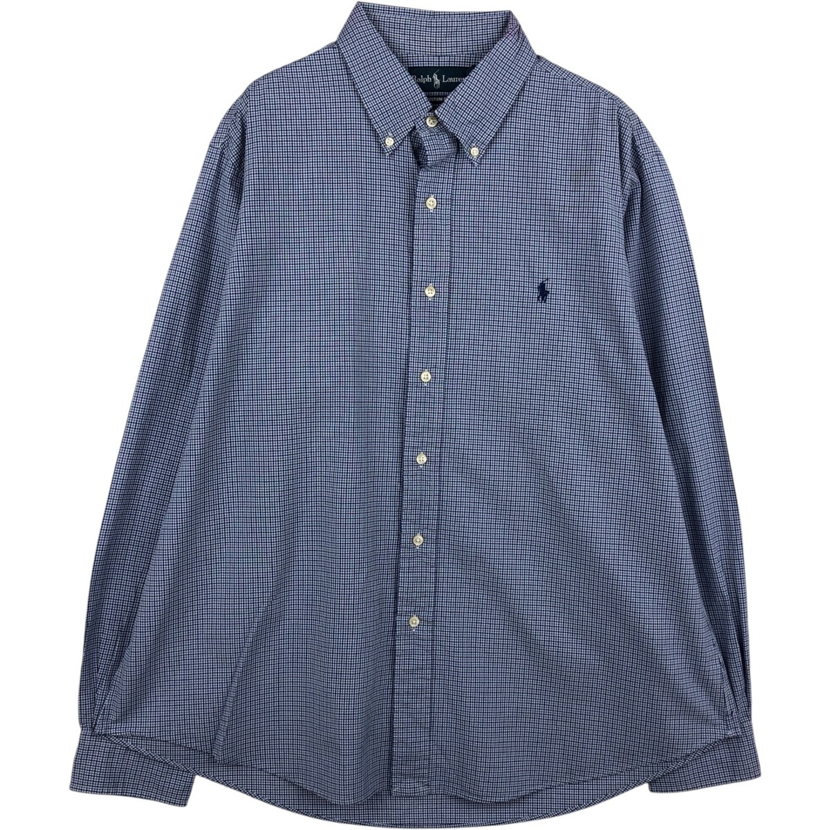 古着 ラルフローレン Ralph Lauren CUSTOM FIT 長袖 ボタンダウンチェックシャツ メンズXL相当/eaa634494