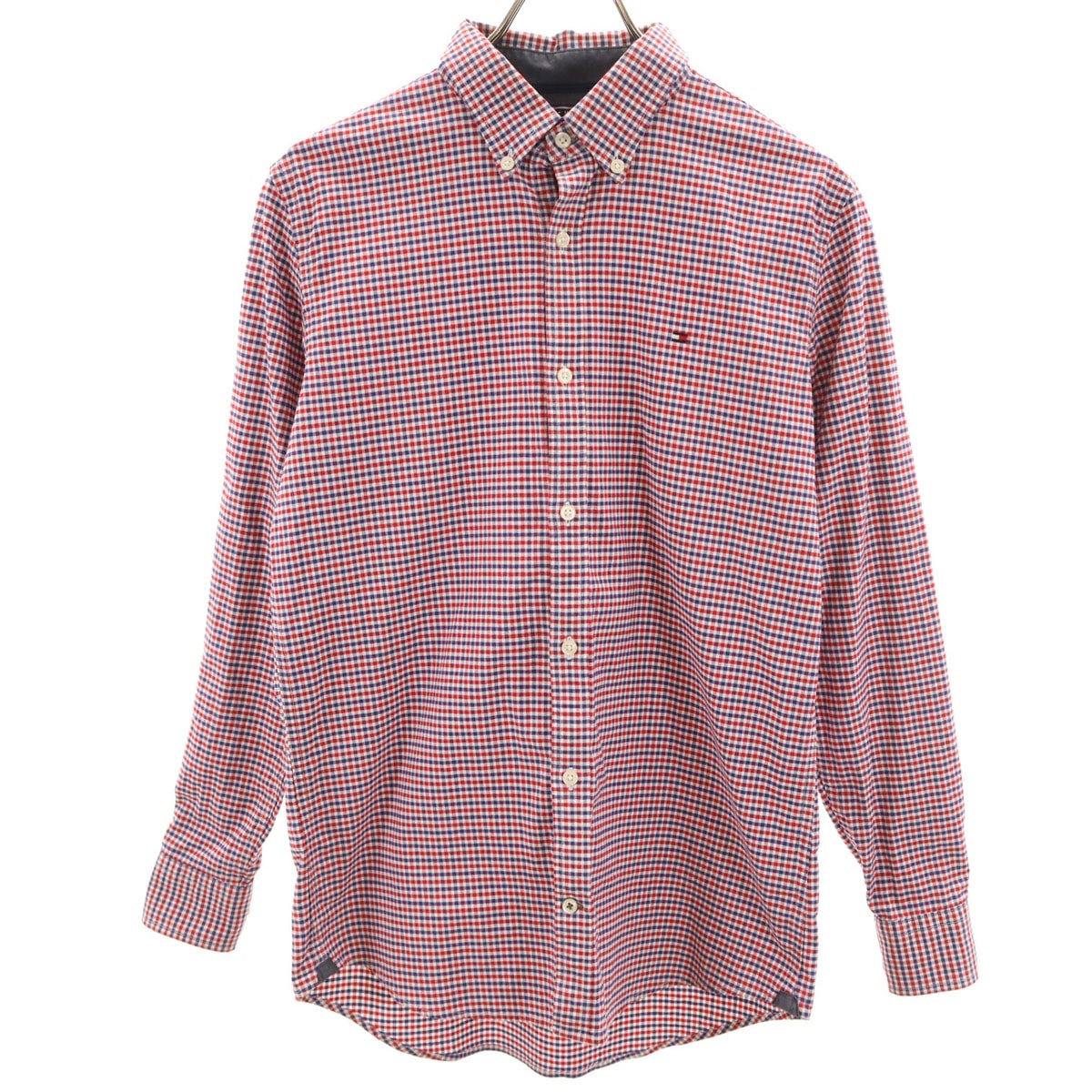 TOMMY HILFIGER トミーヒルフィガー ギンガムチェック 長袖 ボタンダウンシャツ M レッド