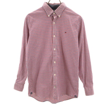 TOMMY HILFIGER トミーヒルフィガー ギンガムチェック 長袖 ボタンダウンシャツ M レッド