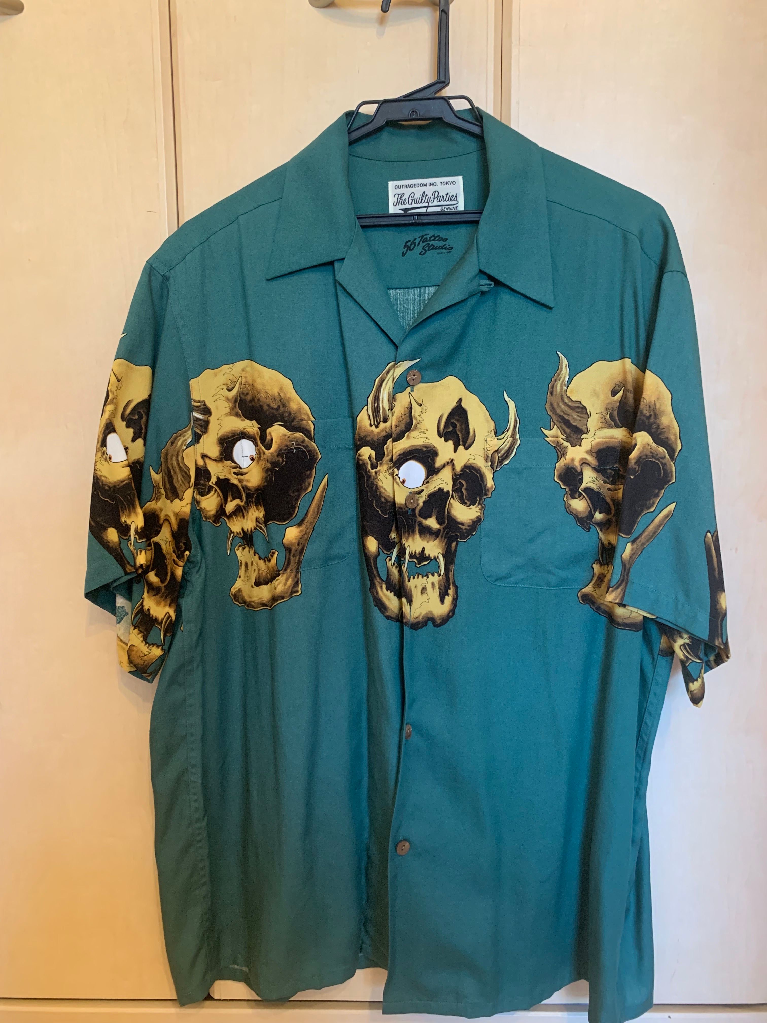 WACKO MARIA x 56 Tattoo Studio Hawaiian Shirt "Green"