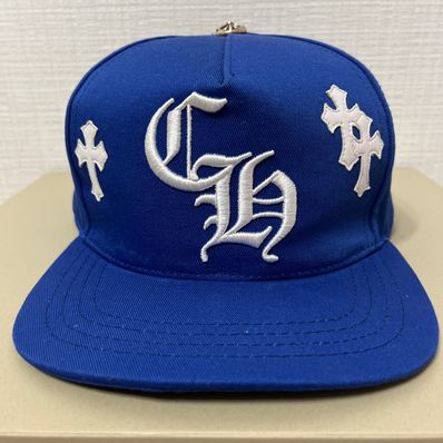 Chrome Hearts CH Hat Cross Patch Baseball Cap "Blue/White"