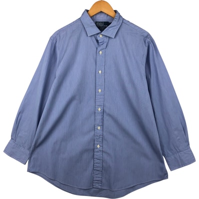 古着 ラルフローレン Ralph Lauren POLO by Ralph Lauren ESTATE CUSTOM FIT ワイドカラー 長袖 コットンシャツ メンズXL相当/eaa598147
