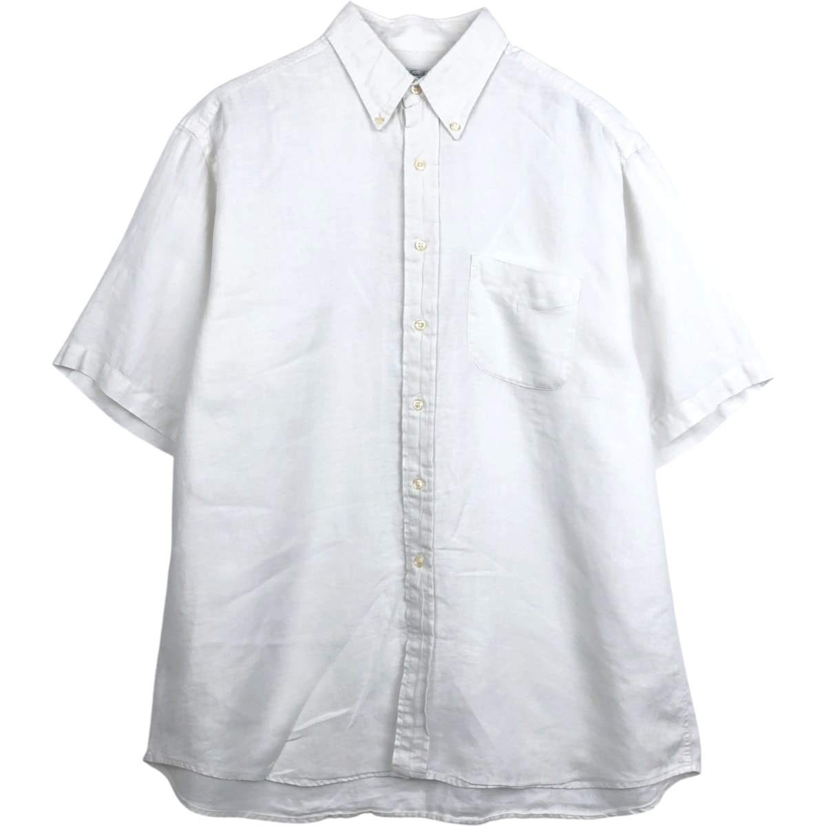 古着 ブルックスブラザーズ Brooks Brothers Est.1818 半袖 リネン ボタンダウンシャツ メンズL相当/eaa668142