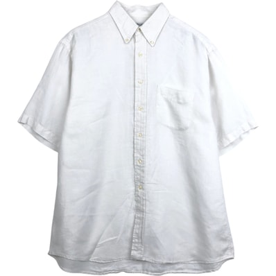 古着 ブルックスブラザーズ Brooks Brothers Est.1818 半袖 リネン ボタンダウンシャツ メンズL相当/eaa668142