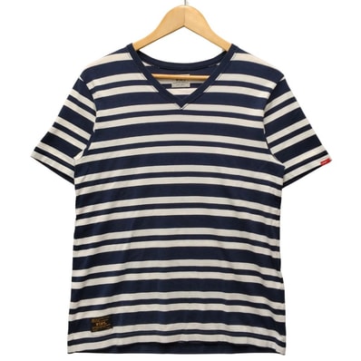 WTAPS ダブルタップス 15SS VASQUE S/S-V TEE COTTON ボーダー 半袖Tシャツ ネイビー×ホワイト サイズS B2882