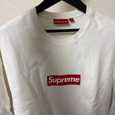 Supreme Washed Box Logo Crewneck "White"