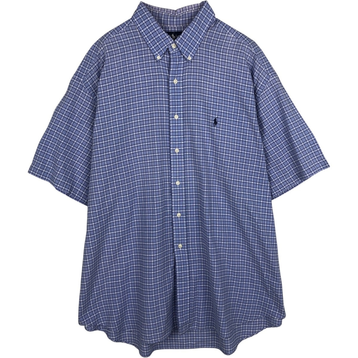 古着 ラルフローレン Ralph Lauren BLAKE 半袖 ボタンダウン チェックシャツ メンズXXL相当/eaa633148