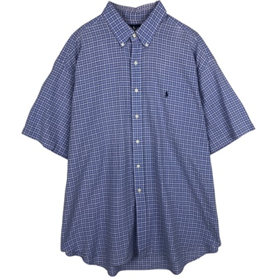 古着 ラルフローレン Ralph Lauren BLAKE 半袖 ボタンダウン チェックシャツ メンズXXL相当/eaa633148