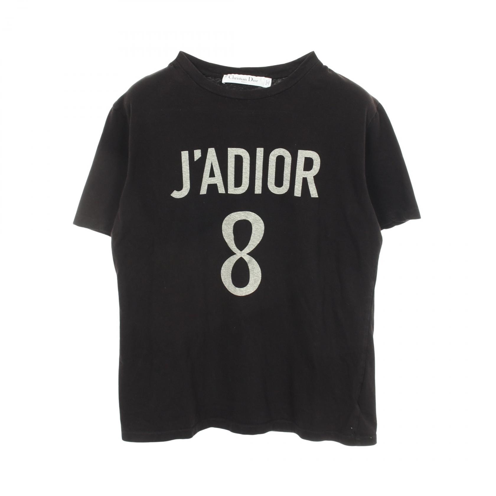 ディオール Dior J'ADIOR 8 ロゴ 半袖Tシャツ 衣料品 トップス コットン レディース ブラック系 【中古】