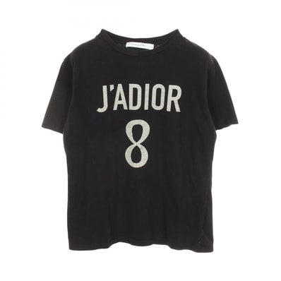 ディオール Dior J'ADIOR 8 ロゴ 半袖Tシャツ 衣料品 トップス コットン レディース ブラック系 【中古】