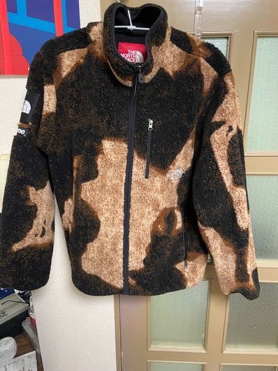 Supreme x The North Face Bleached Denim Print Fleece Jacket "Black"