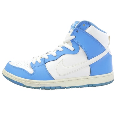 NIKE ナイキ スニーカー 313171-411 SB DUNK HIGH PRM UNC Rivalry UNC ダンク ハイ ライバリー ハイカット スニーカー ホワイト系 ライトブルー系 28cm【中古】