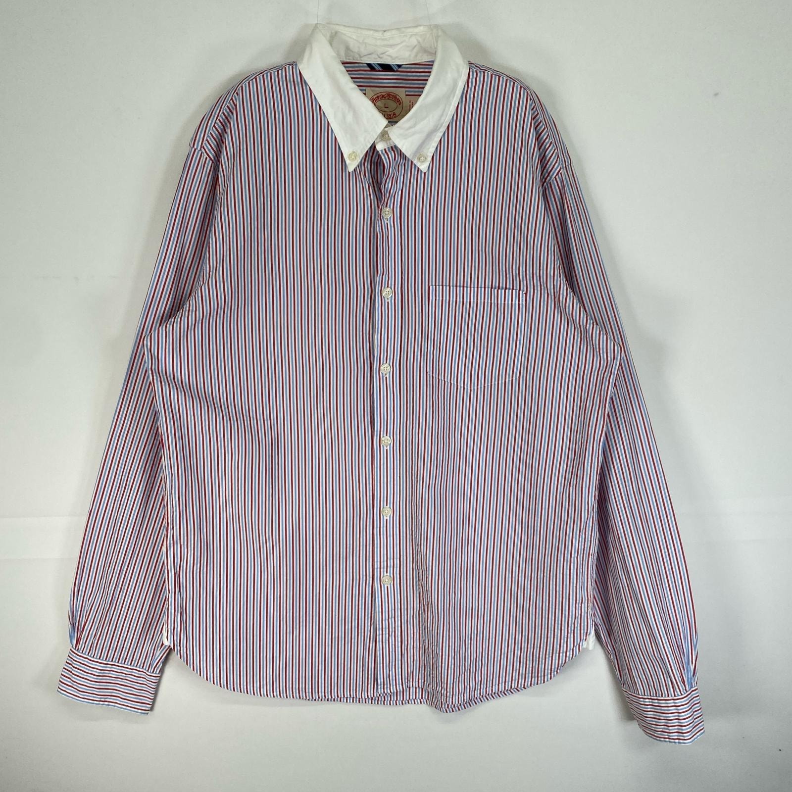 古着 ブルックスブラザーズ Brooks Brothers シアサッカー 長袖シャツ ストライプ 胸ポケ 1818 L  レッド系 マルチカラー メンズ