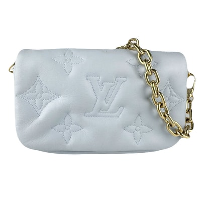 ルイ ヴィトン LOUIS VUITTON ハンドバッグ 斜め掛けショルダーバッグ バブルグラム ウォレット オン ストラップ レザー ラライトブルー ゴールド レディース M81399【中古】 z8889