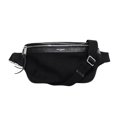 SAINT LAURENT サンローラン ベルトバッグ クロスボディバッグ 557831 キャンバス ブラック メンズ ボディバッグ