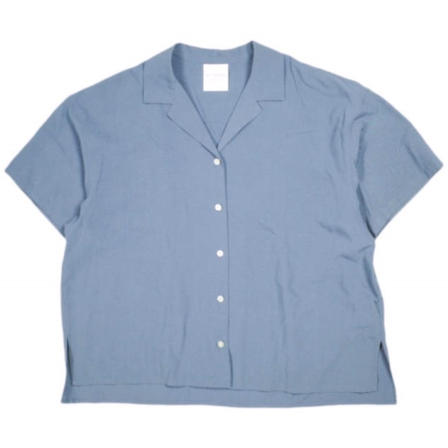 Ray BEAMS レイビームス オープンカラービッグシャツ 63-01-0252-370 ONE SIZE BLUE 半袖 開襟 レーヨン トップス g25645