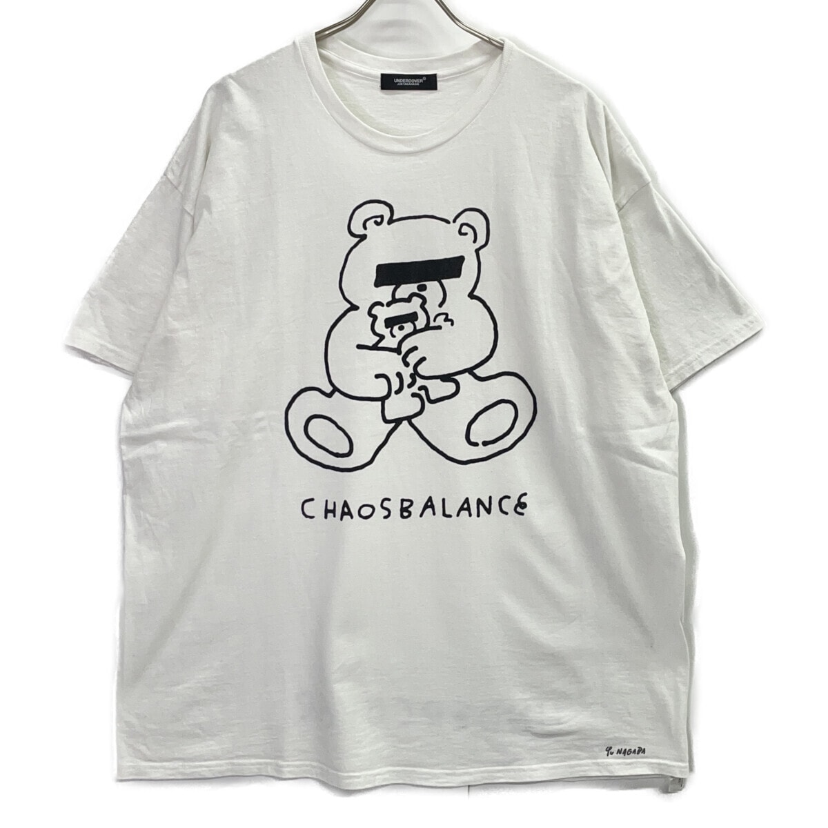 アンダーカバー ×Yu Nagaba UC1E9813-2 ホワイト×ブラック コットン ベアープリント Tシャツ/BEAR TEE XXL